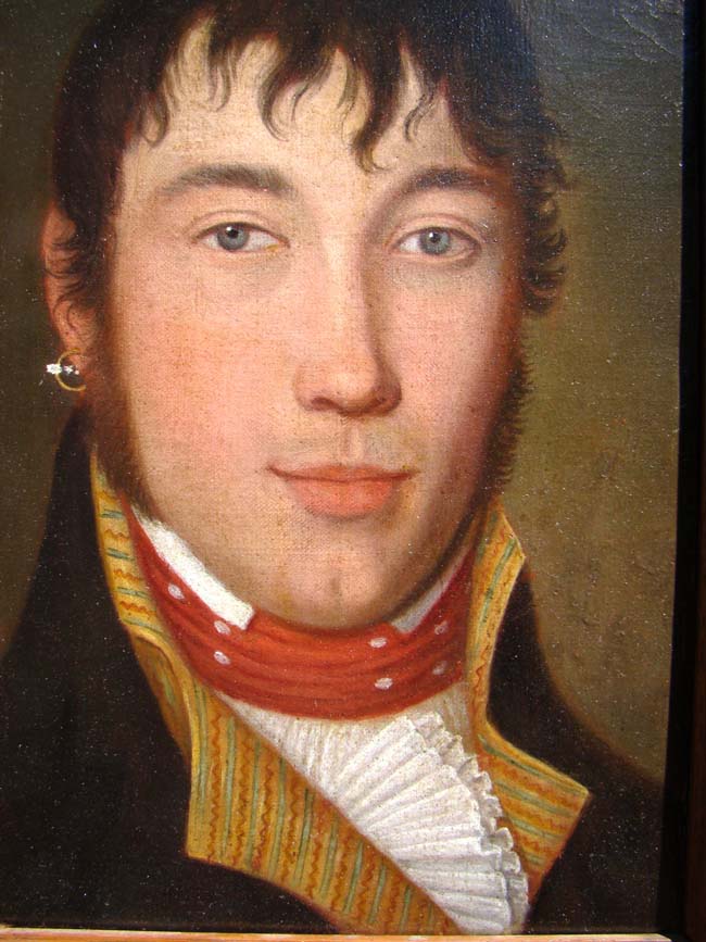 An absolutely wonderful late 18th century oil Portrait of a handsome young sailor